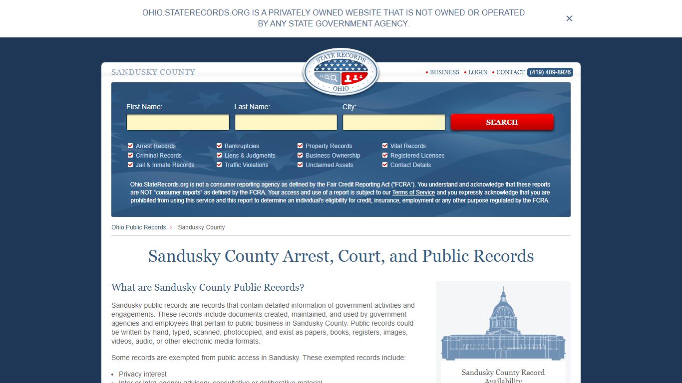 Sandusky Ohio State Records | StateRecords.org